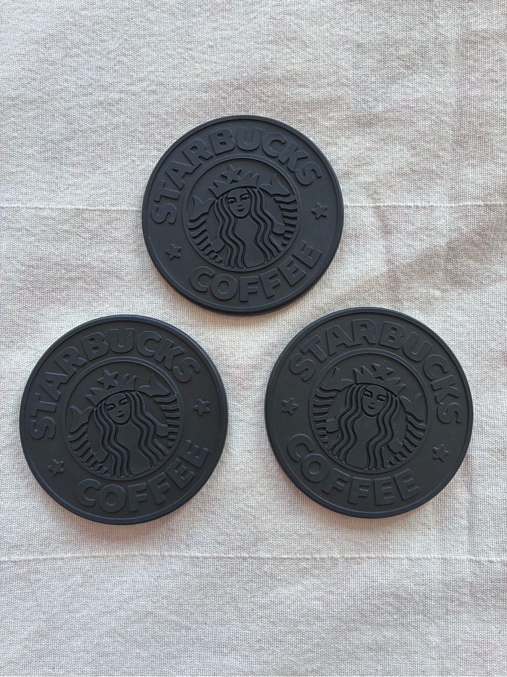 Vintage Starbucks Rubber Coasters 1988 Canadian Made Collector Memorabilia (3)